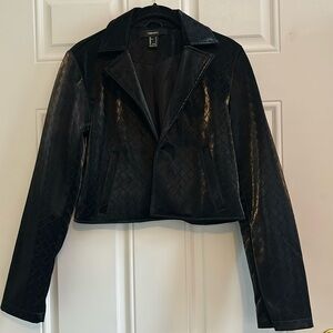 ❤️2/$15 or 3/$21❤️ NWOT Forever 21 Black Faux Leather Open Jacket, Size S